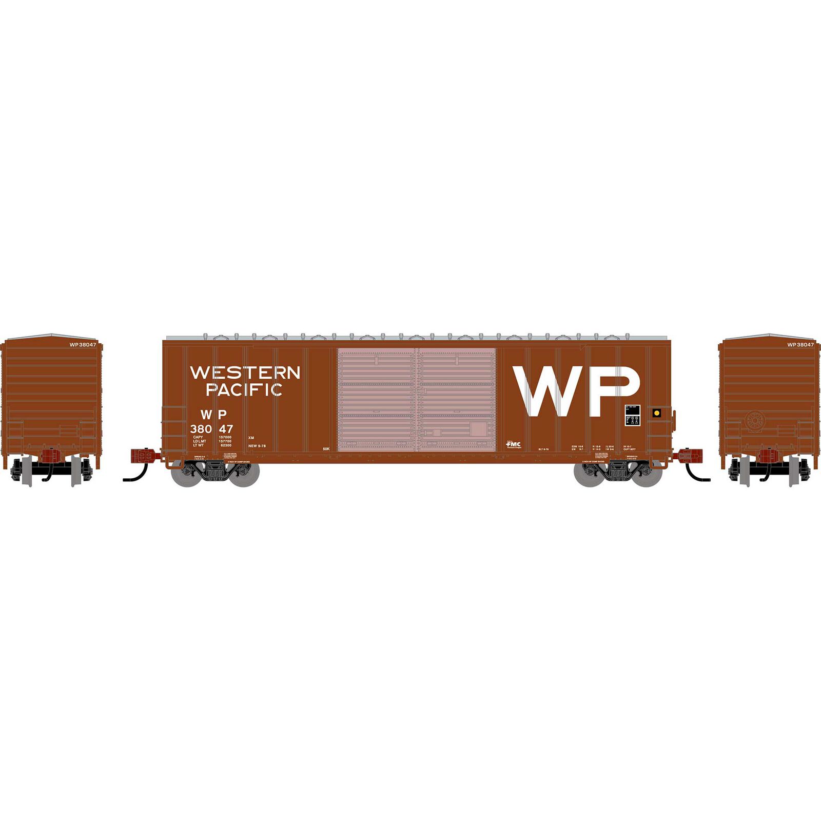 N ATH 50' FMC Centered Double Door Box Car, WP #38047