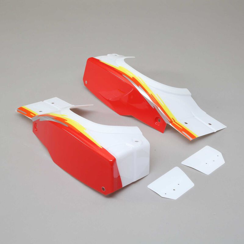 Left and Right Rear Fender Set, Red: Super Baja Rey