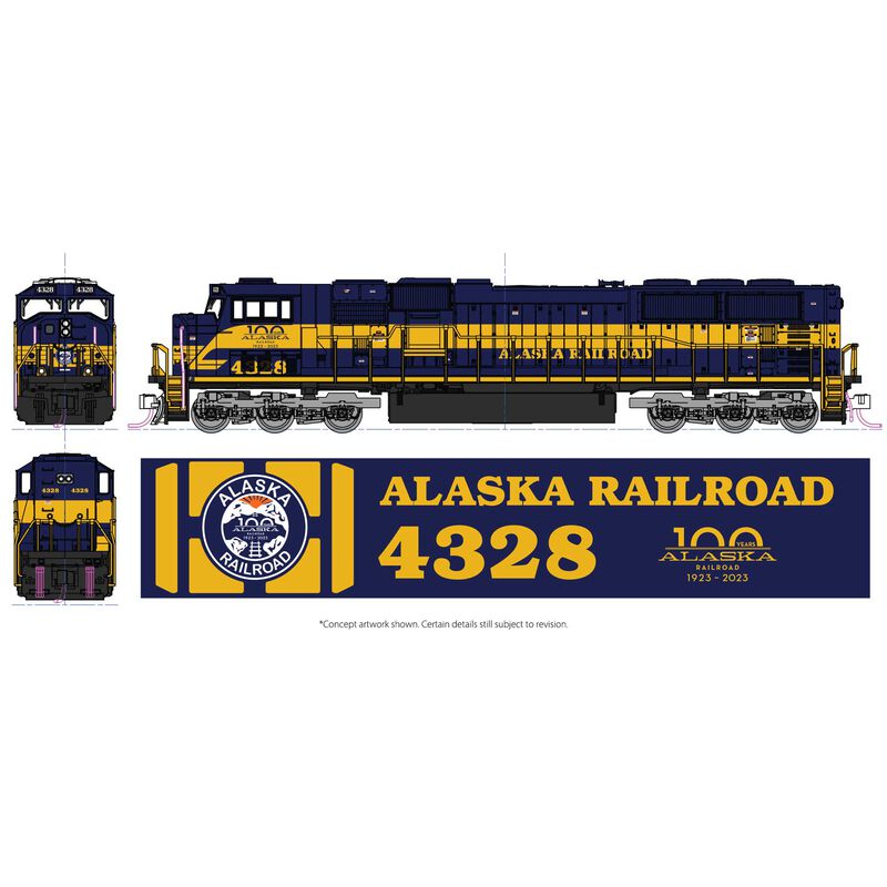 (N) SD70MAC Alaska Railroad (100 Year Anniversary Paint Scheme) #4328
