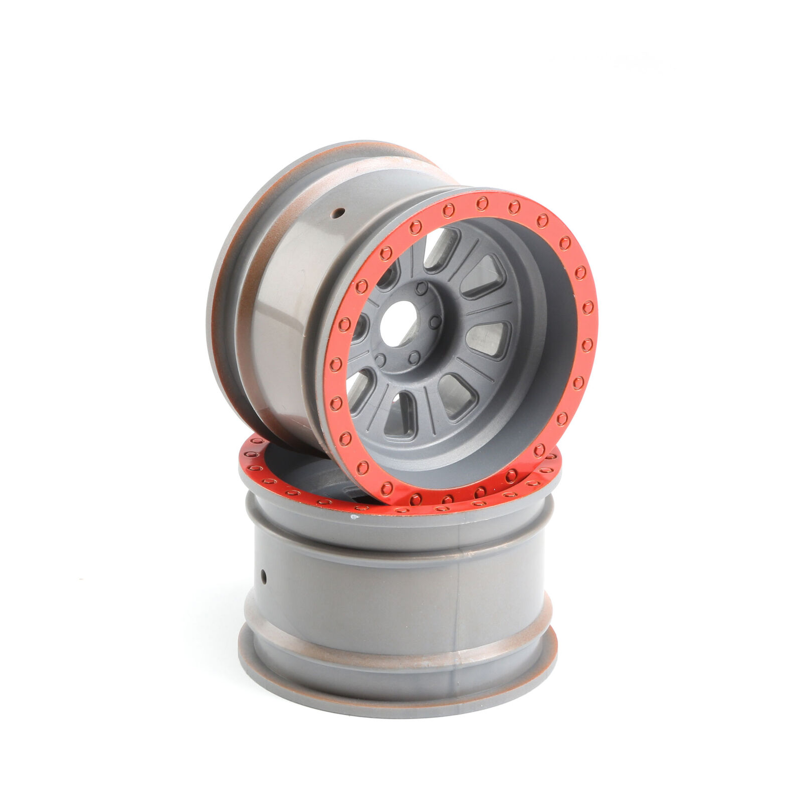 1/6 Front/Rear 3.6 Wheels, 20mm Hex, Silver (2): Super Rock Rey