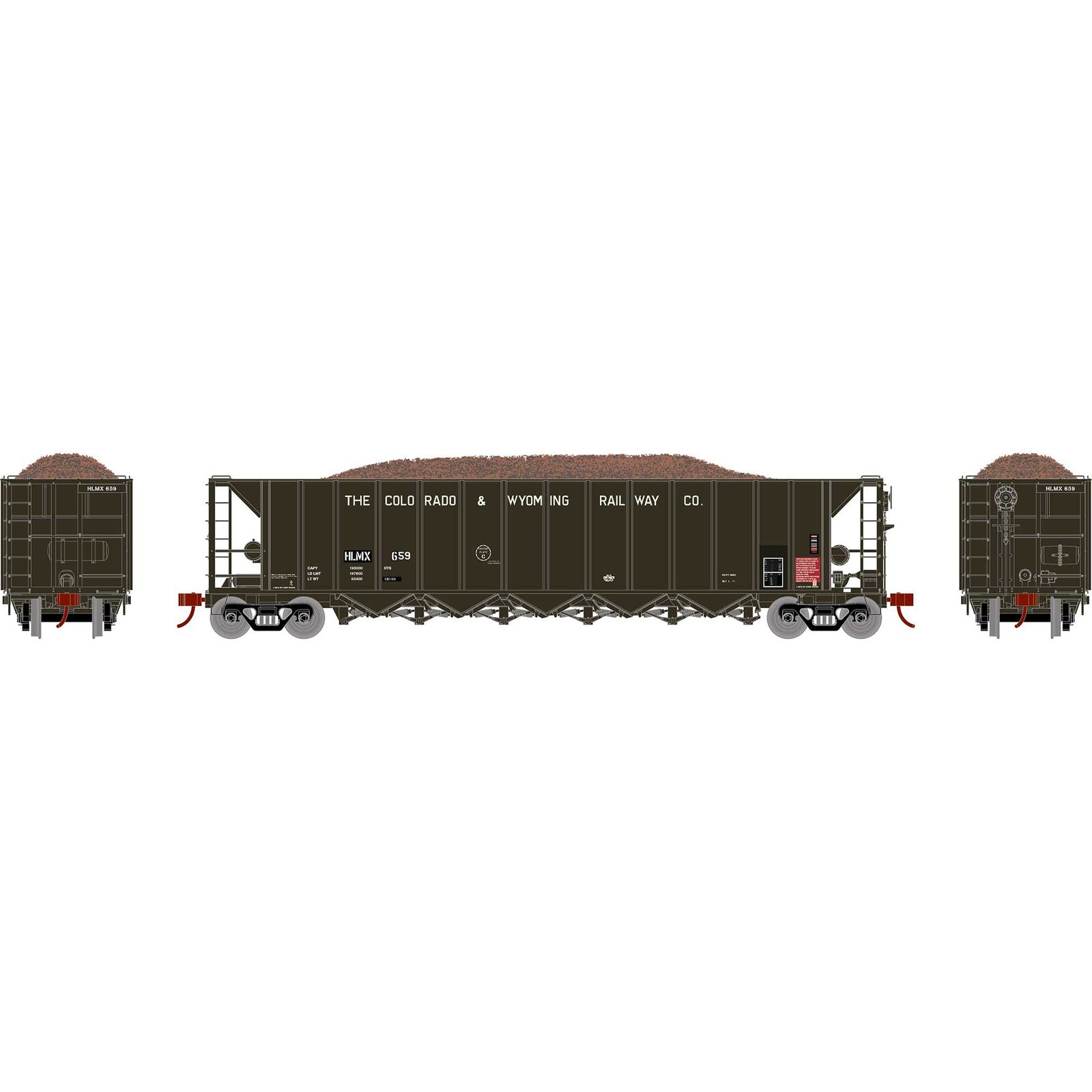 HO RTR 5-Bay Rapid Discharge Hopper HLMX #659