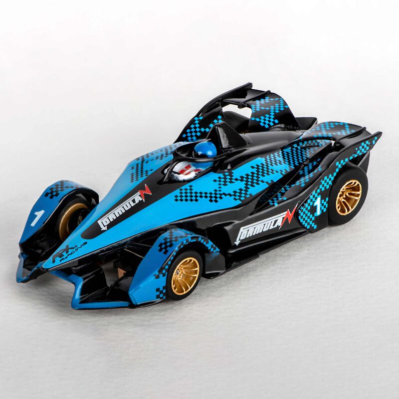 HO Formula N Mega G+ Slot Car, Blue & Black