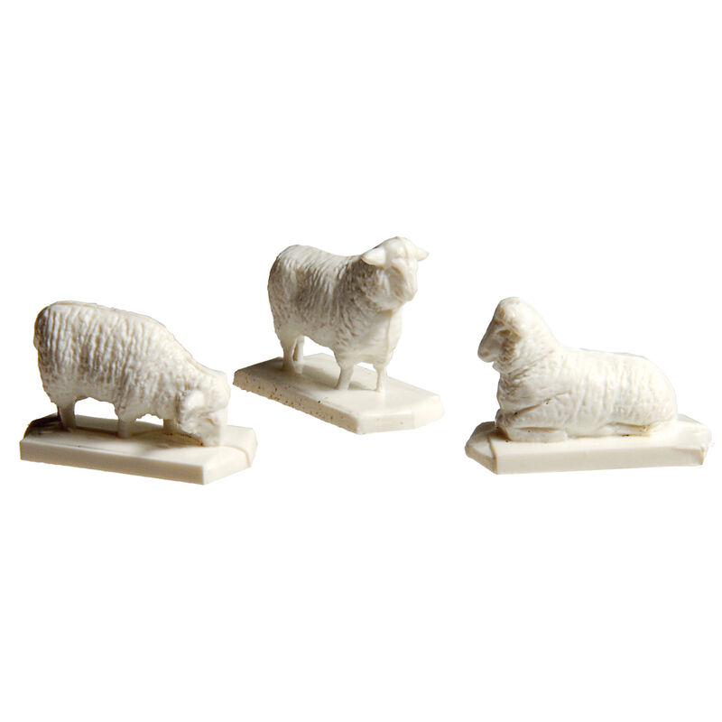 HO Sheep (12 White & 1 Black)