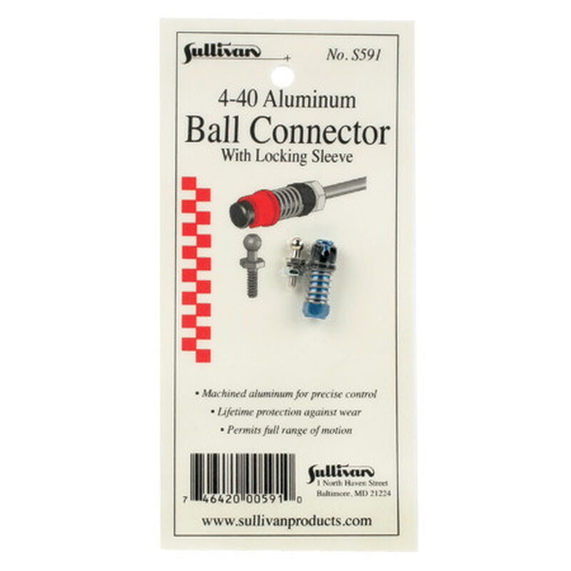 4-40 Aluminum Ball Link with Locking Sleeve (Blue)