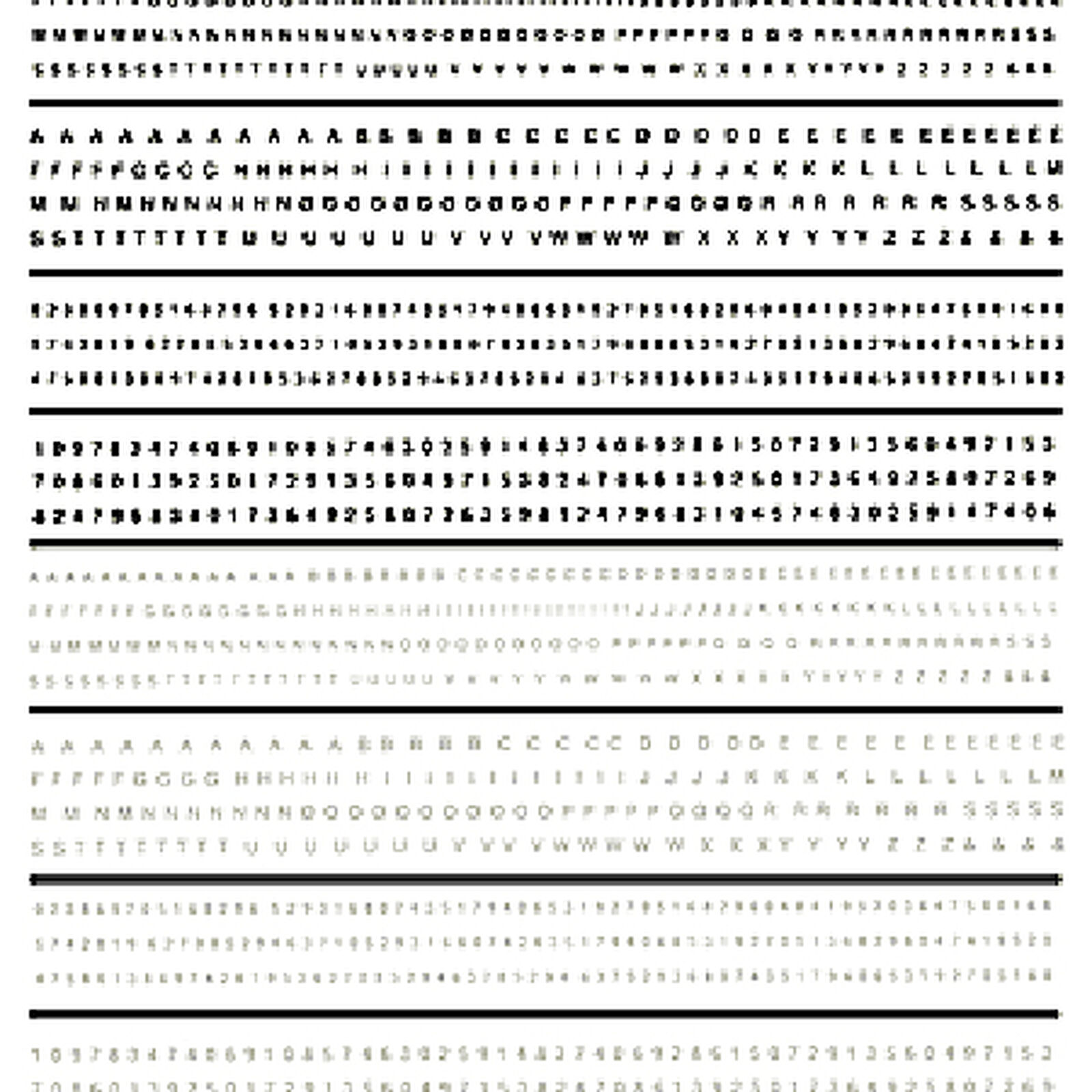 Mini Lettering Dry Transfer, Black/White