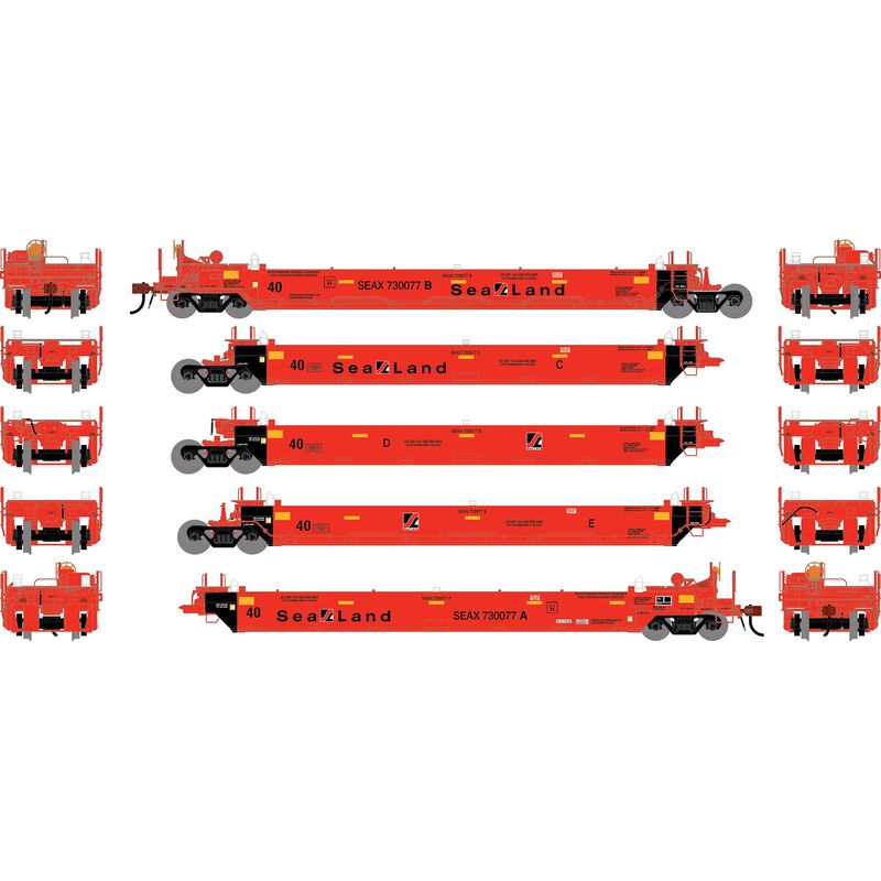 HO ATH Gunderson Maxi-I Well Cars (5), SEAX #730077