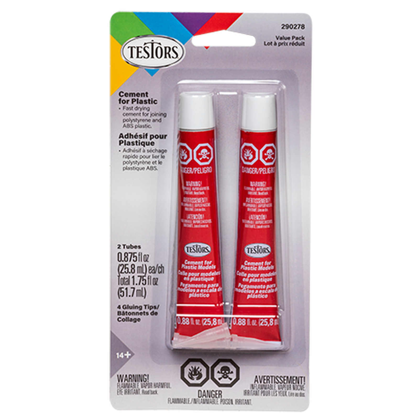 Plastic Cement Tube, 7/8 oz (2)