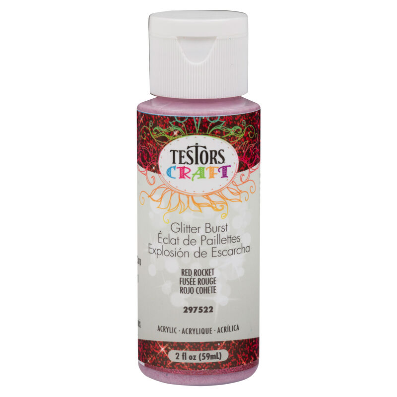 Testors 2oz Acrylic Craft Paint, Red Glitter