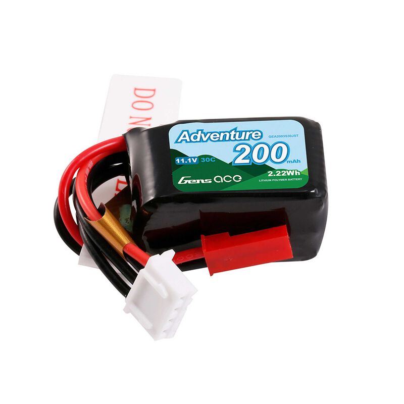11.1V 200mAh 3S 30C G-Tech LiPo Battery: JST