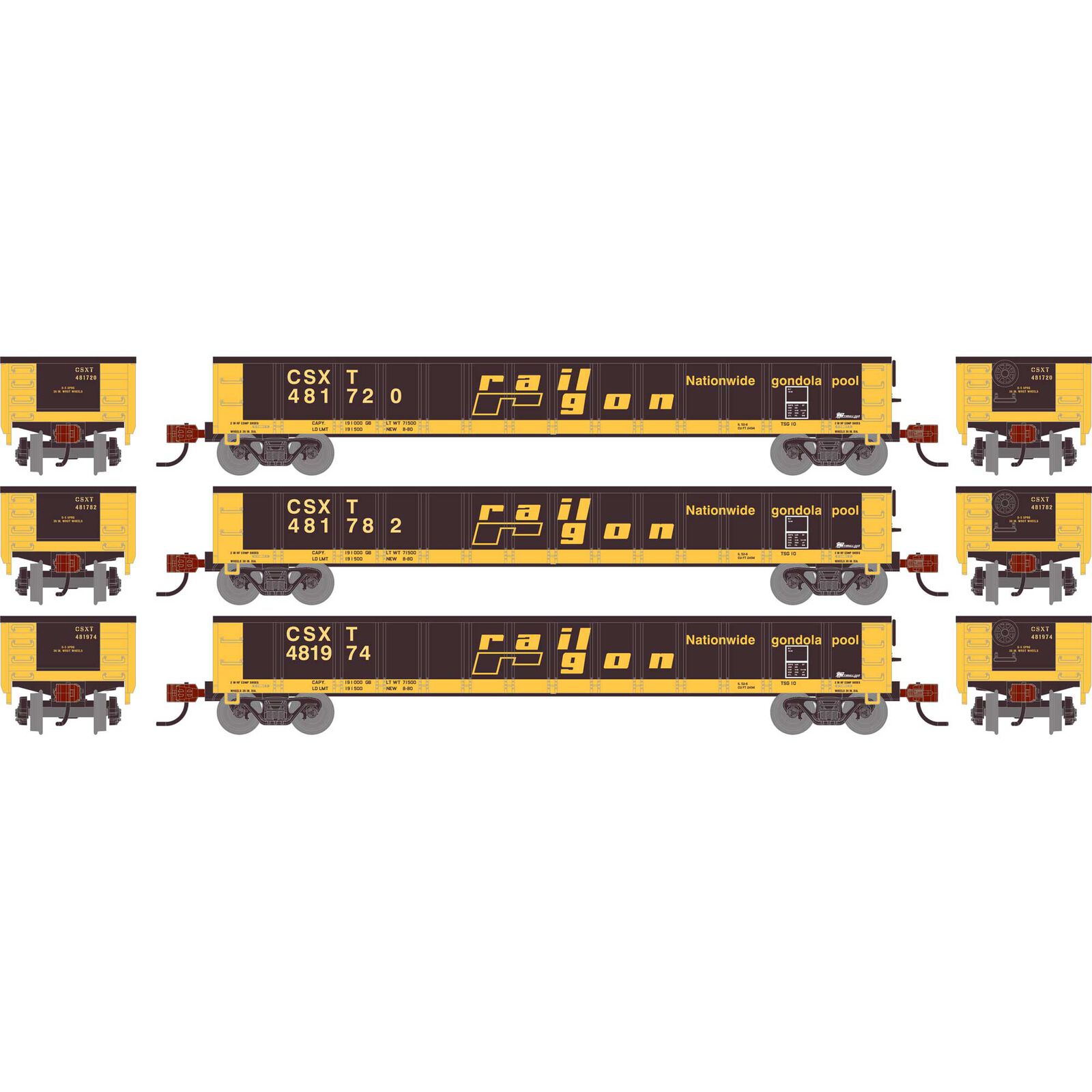 N 52' Mill Gondola, CSXT #481720/481782/481974 (3)