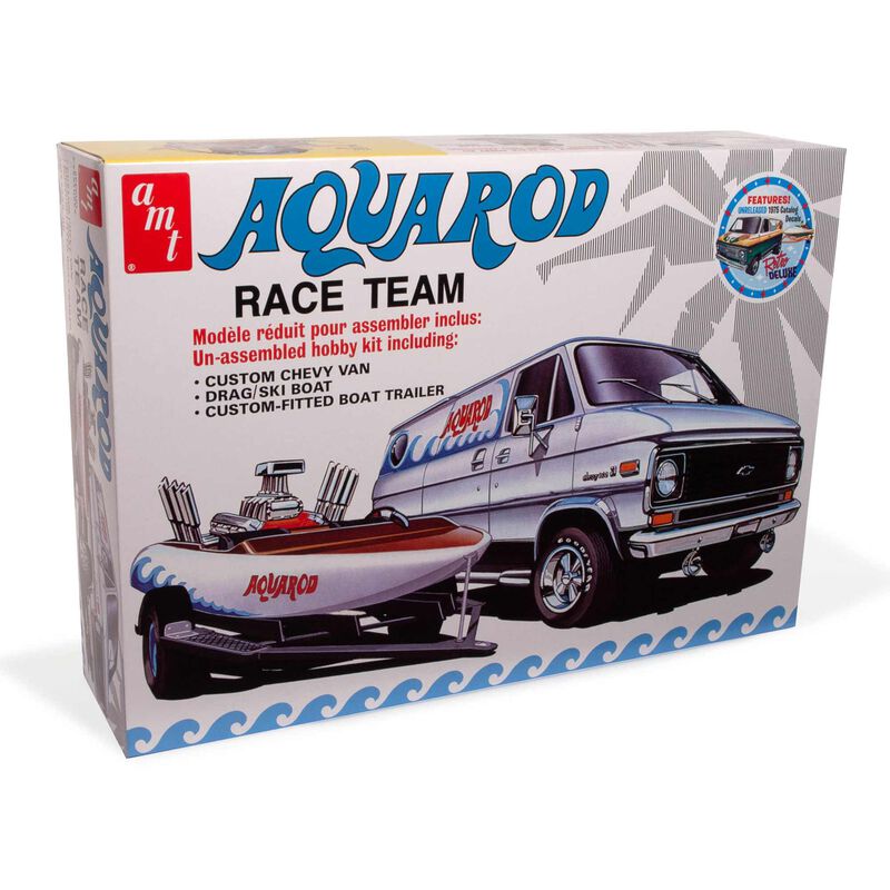 1/25 Aqua Rod Race 75' Chevy Van Race Boat Trailer Model Kit