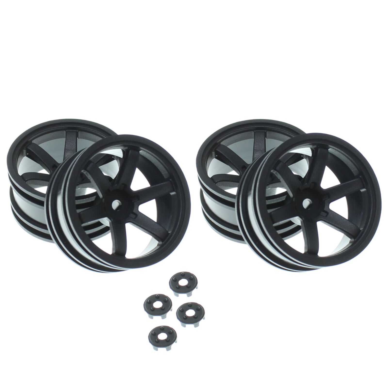 1/10 Wheel Set with Lug Caps, 6mm Offset (4)