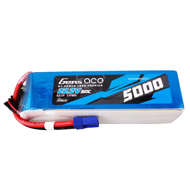 22.2V 5000mAh 6S 60C G-Tech Lipo Battery: EC5