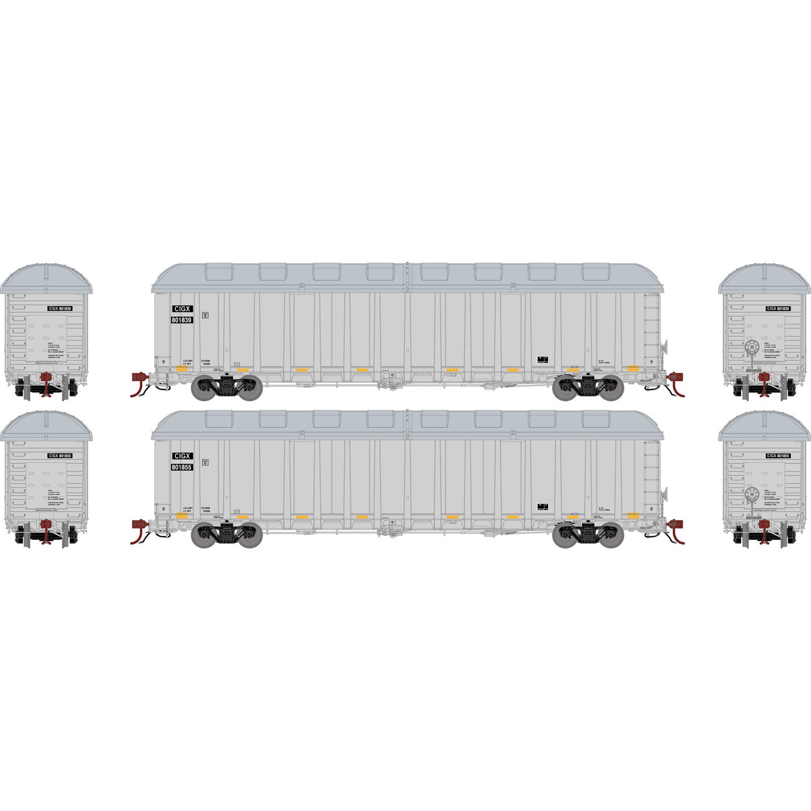 HO NSC 6400 Gondola with Cover, CIGX #801839, 801855 (2)
