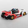 HO Formula N Mega G+ Slot Car, White & Red