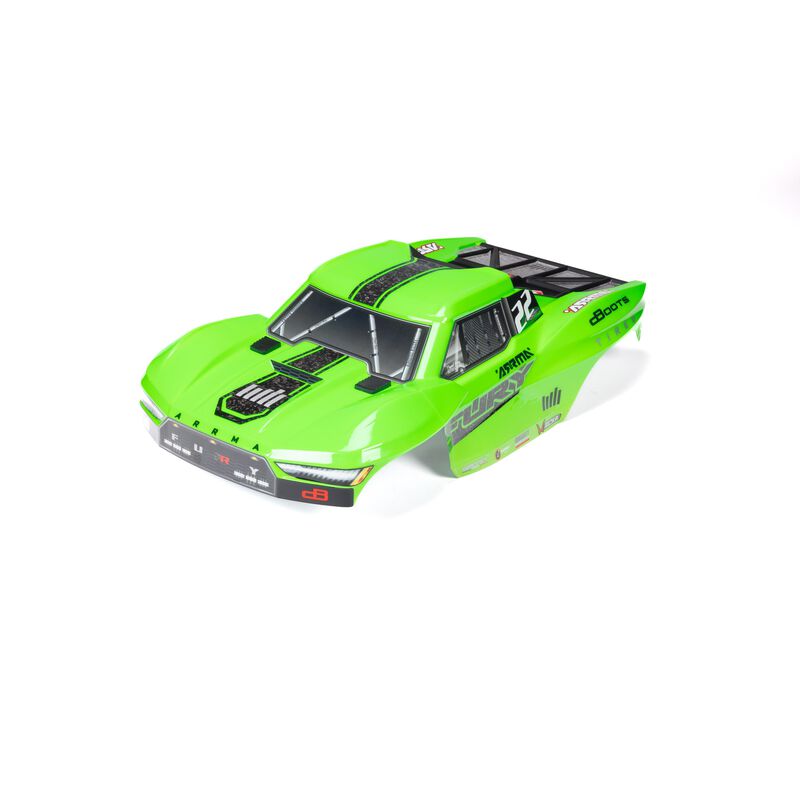 1/10 Clipless Painted Trimmed Body Set with Decals, Green: FURY 2WD