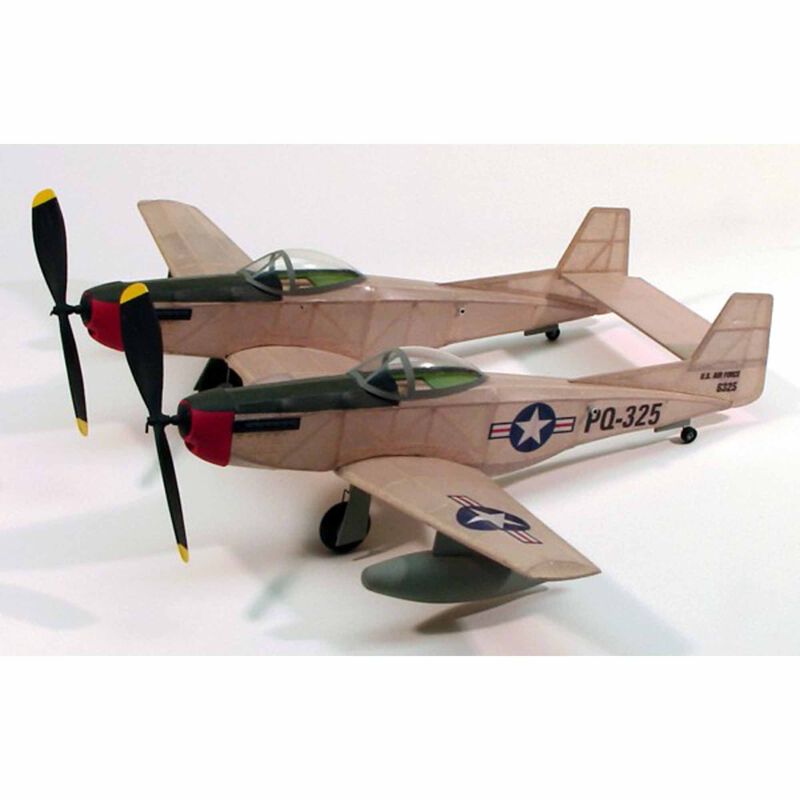 F-28 Twin Mustang Rubber Powered 17-1/2″ Airplane Kit