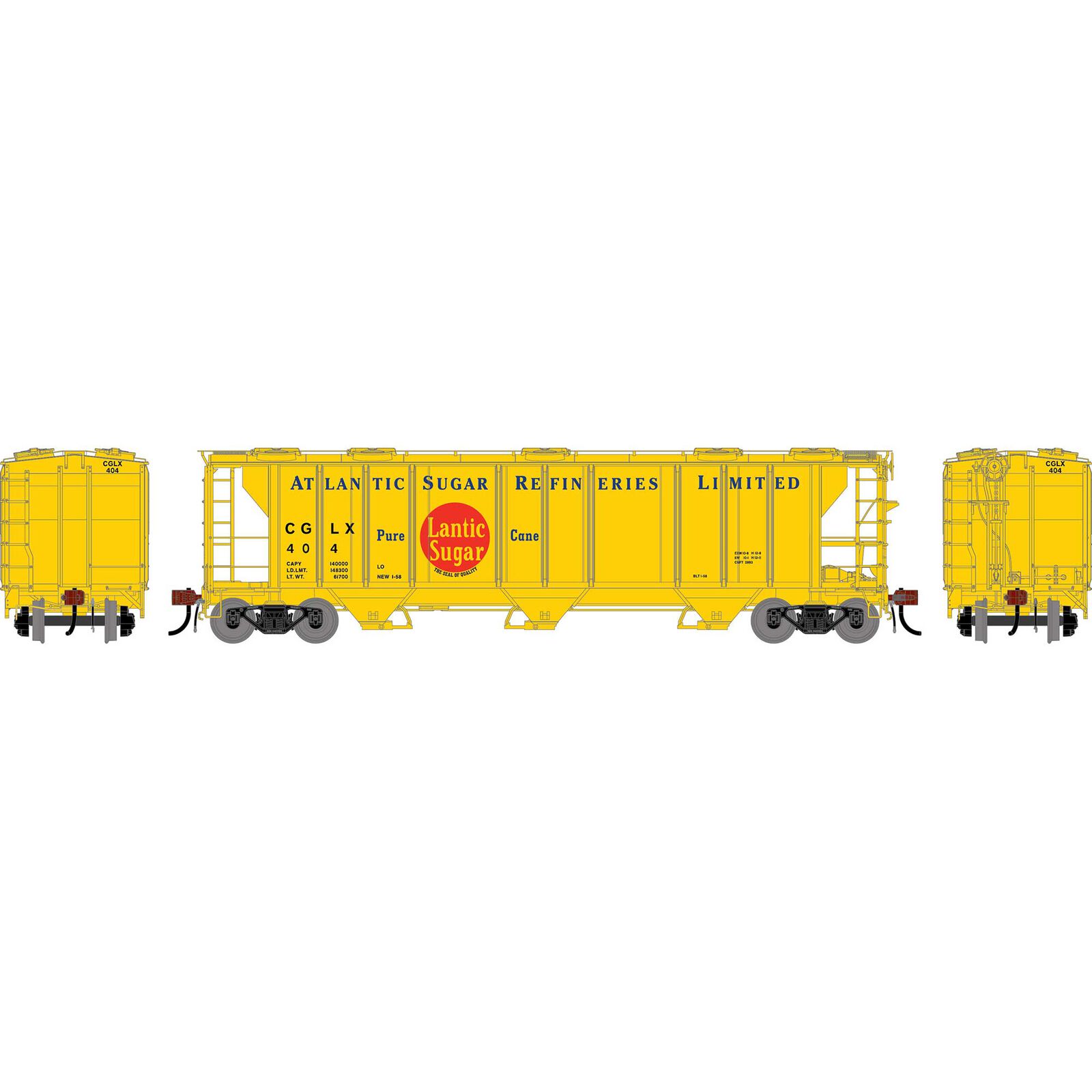 HO GEN PS 2893 3-Bay Covered Hopper, CGLX #404