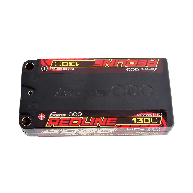 7.6V 4000mAh 2S 130C Shorty Hardcase LiHV Battery: 5mm Tubes