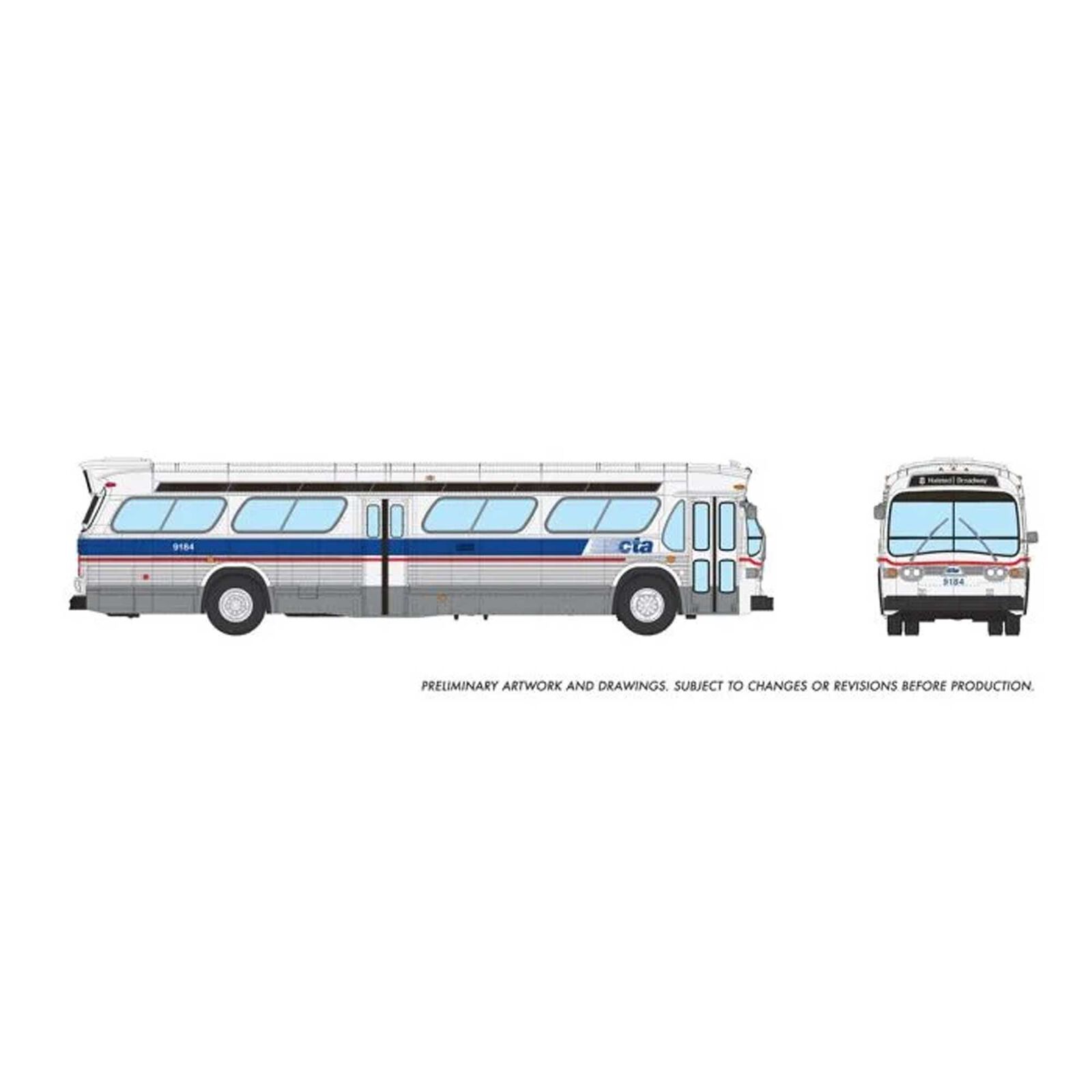 HO 1/87 New Look Bus (Deluxe): Chicago CTA - Late scheme: #9188