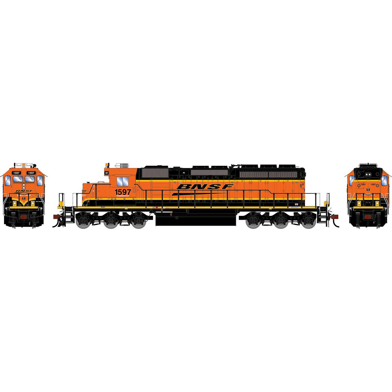 HO ATH SD40-2 Locomotive, BNSF 'H4' #1597