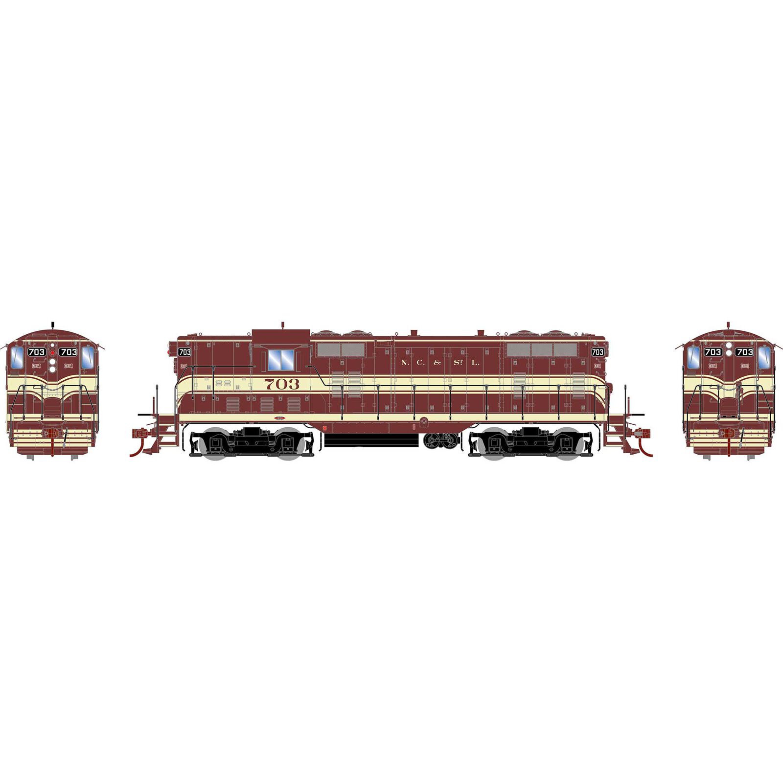 HO GEN GP7L Locomotive, NCSL #703