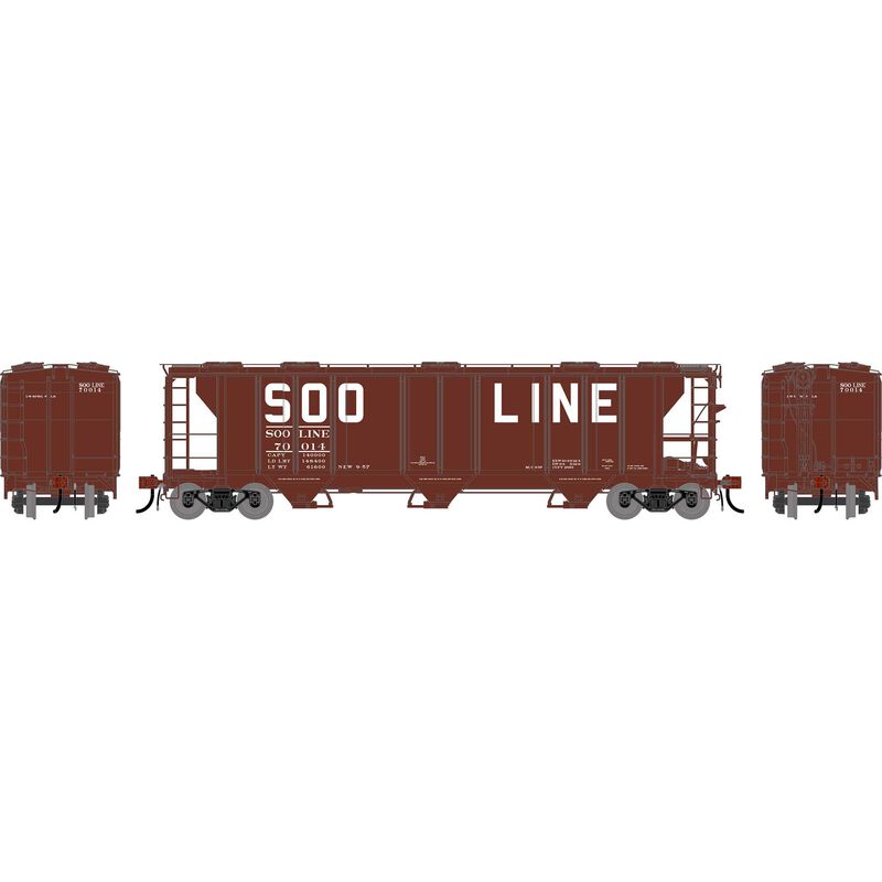 HO GEN PS 2893 3-Bay Covered Hopper, SOO Line #70014
