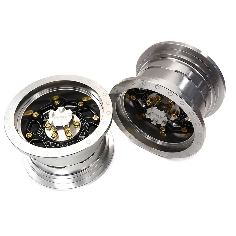 Billet Machined 8 Spoke Alloy Wheels (2): Axial SCX6