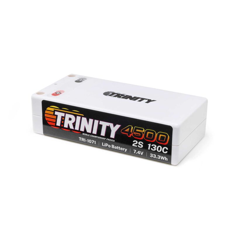 7.4V 4500mAh 2S 130C Shorty LiPo Battery: 5mm Bullets