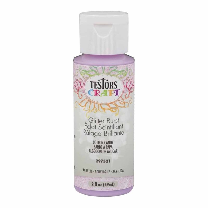 Testors Acrylic Craft Paint, 2 oz, Cotton Candy Glitter