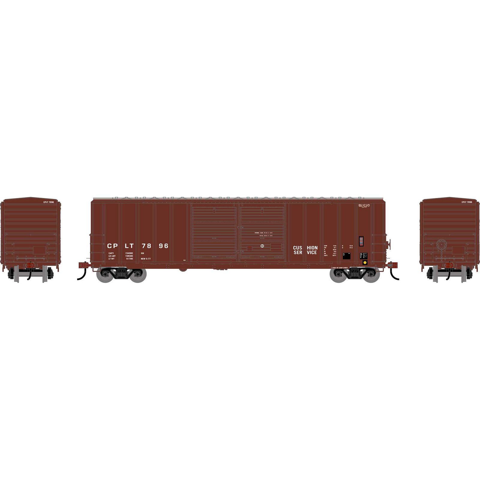 HO ATH 50' FMC 5077 Centered Double Door Box Car, CPLT #7896