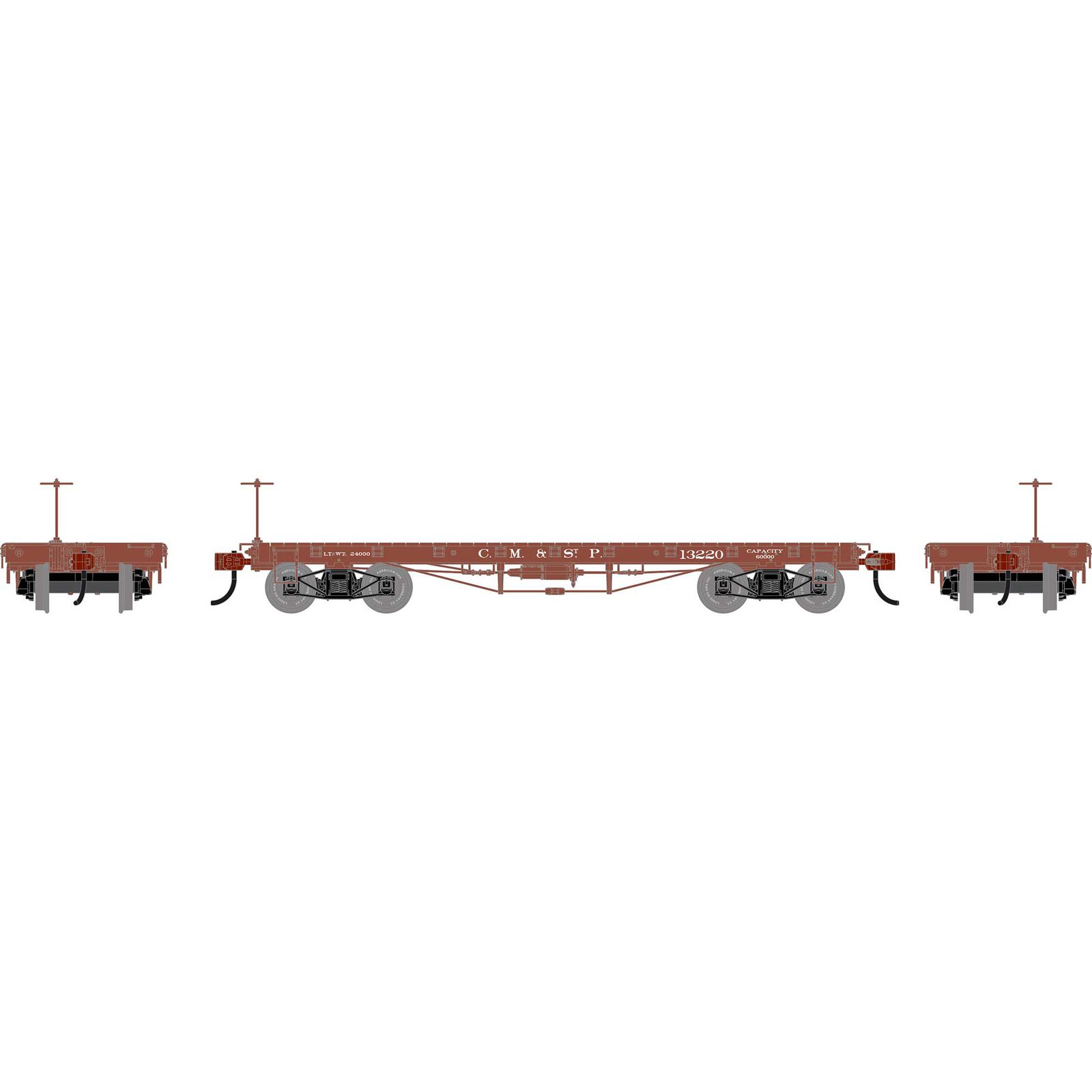 HO ATH 36' Flat Car, MILW #13220