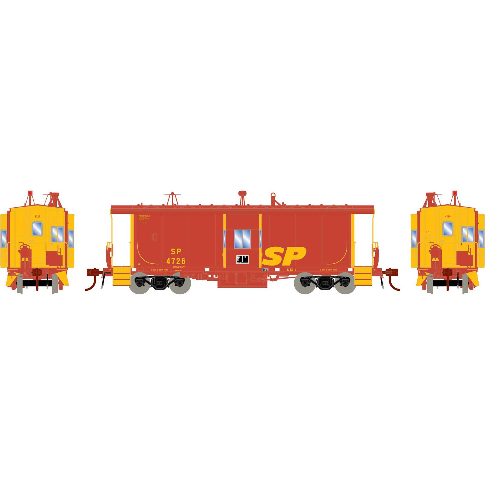 HO Bay Window Caboose with Lights and Sound, SP/Koda #4726