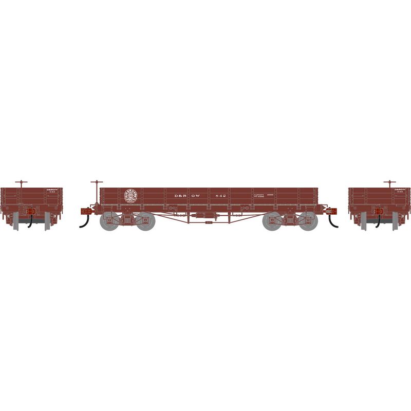 HO ATH 36' Low Side Gondola w/ Drop Gates, DRGW #842