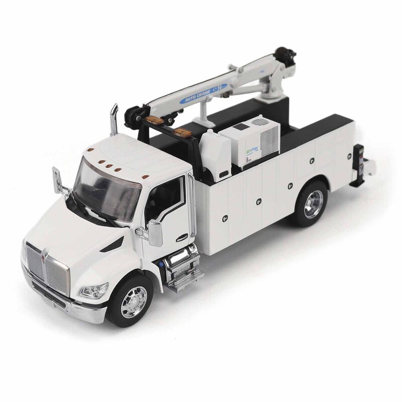 1:50 Kenworth T380 Auto-Crane Titan 85-Body HC14-Crane Work Truck with Miller EnPak (white)