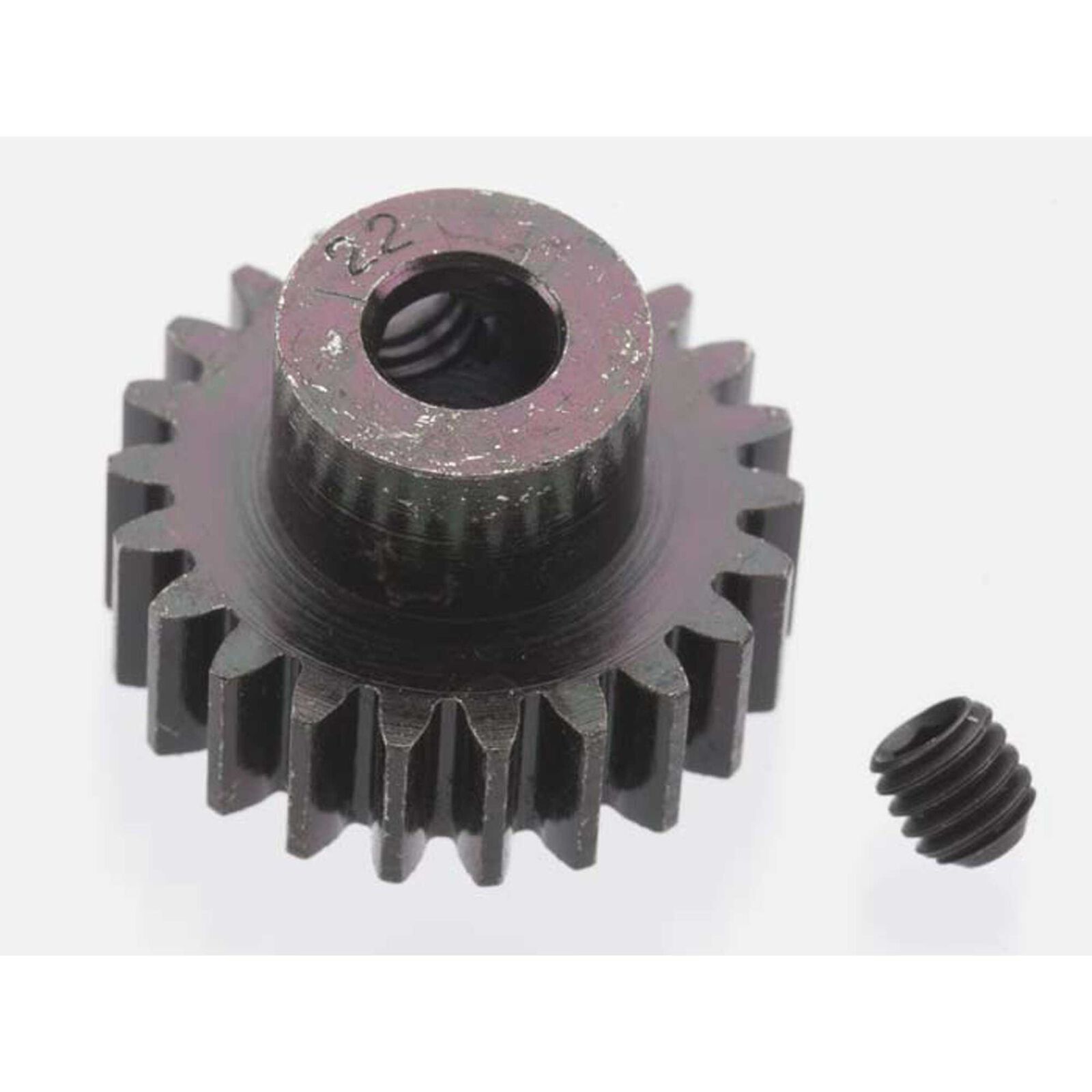 Extra Hard 22 Tooth Blackened Steel 32p Pinion, 5mm