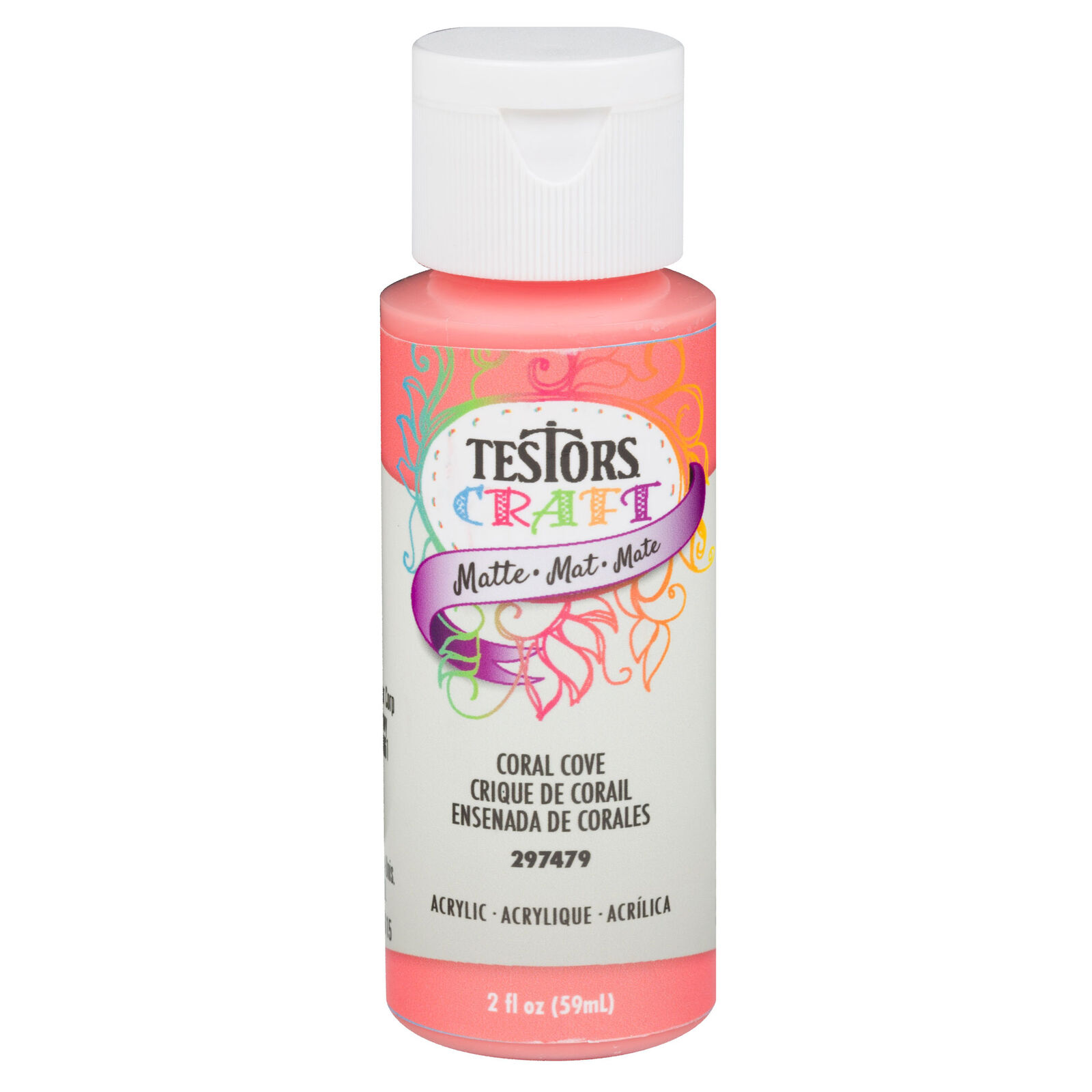 Testors 2oz Acrylic Craft Paint, Satin Coral Cove