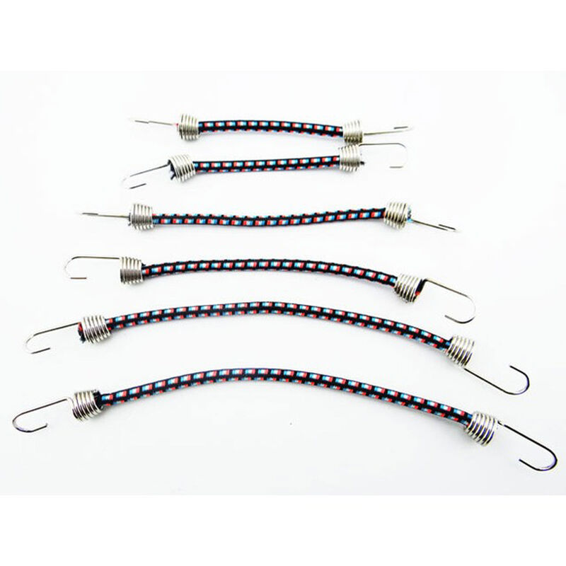 1/10 Scale Bungee Cord Set, Black/Blue/Orange (6)