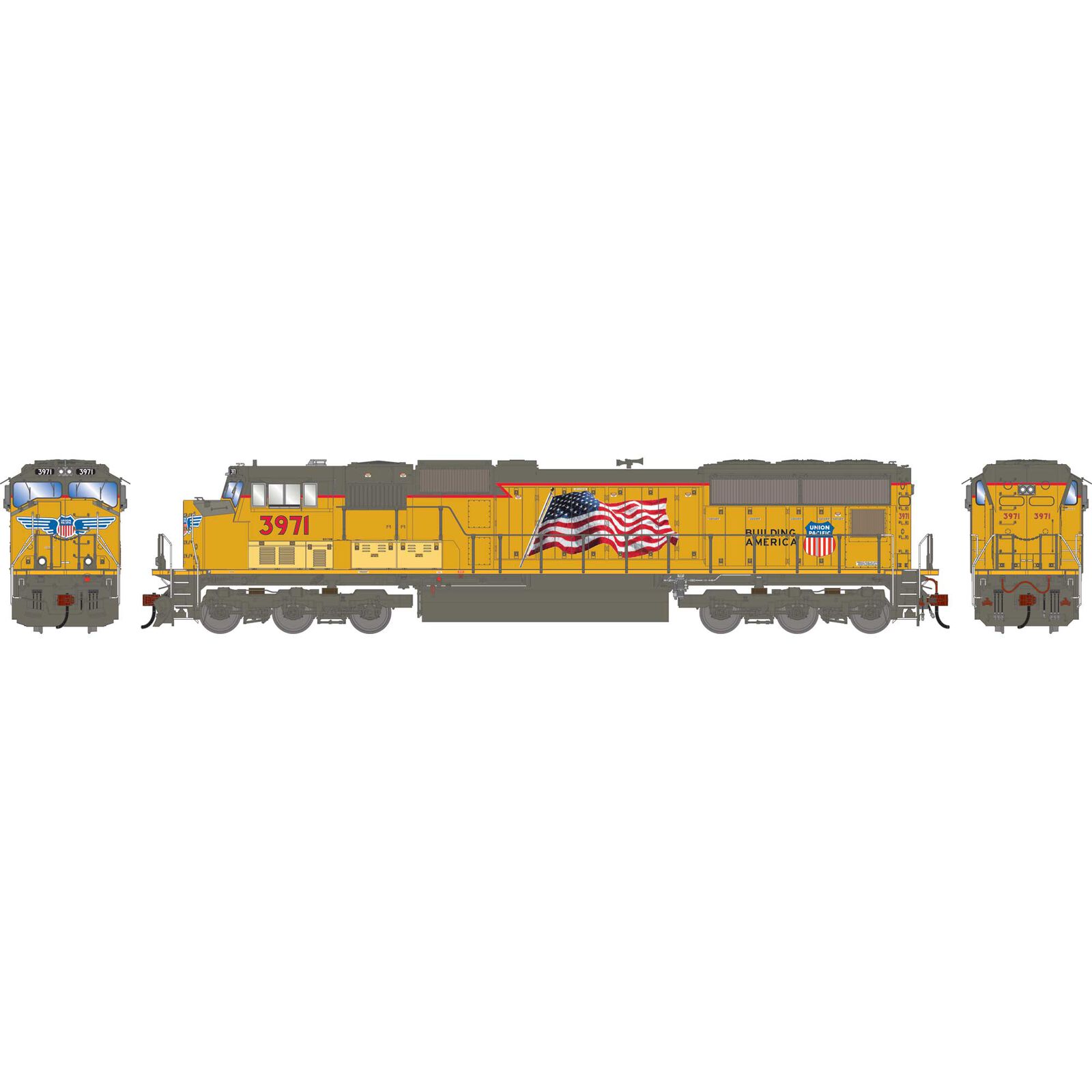 HO SD70M Locomotive, UP #3971