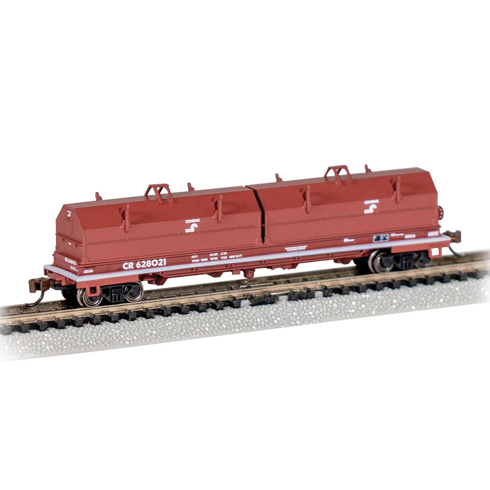 N 55' Steel Coil Car w/ Coil Load & Angled Hood - Conrail #628021