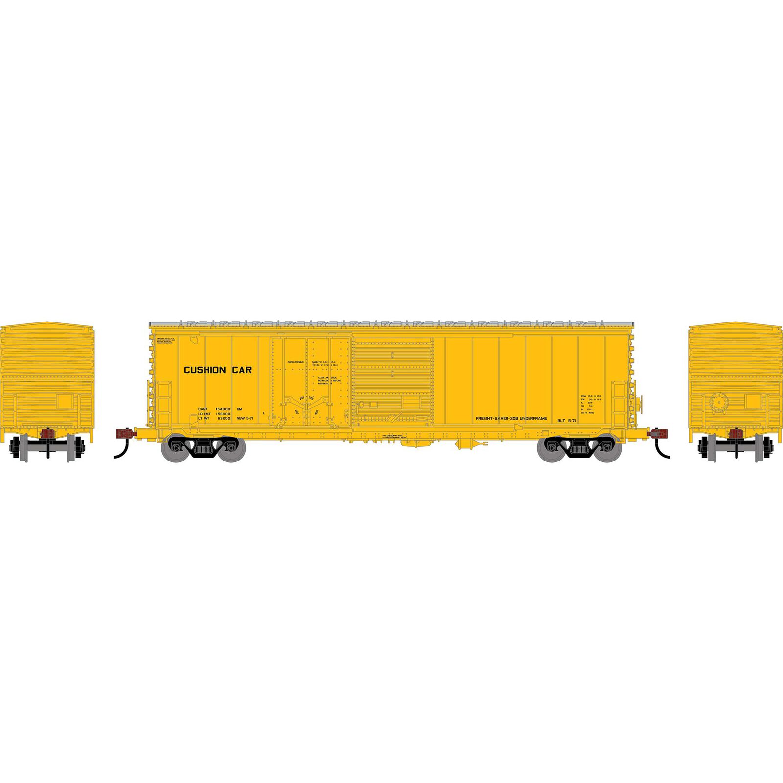 HO ATH 50' ACF Combination Door Box Car, Data Only Yellow