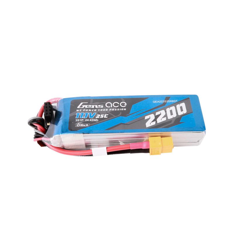 11.1V 2200mAh 3S 25C G-Tech LiPo Battery: XT60