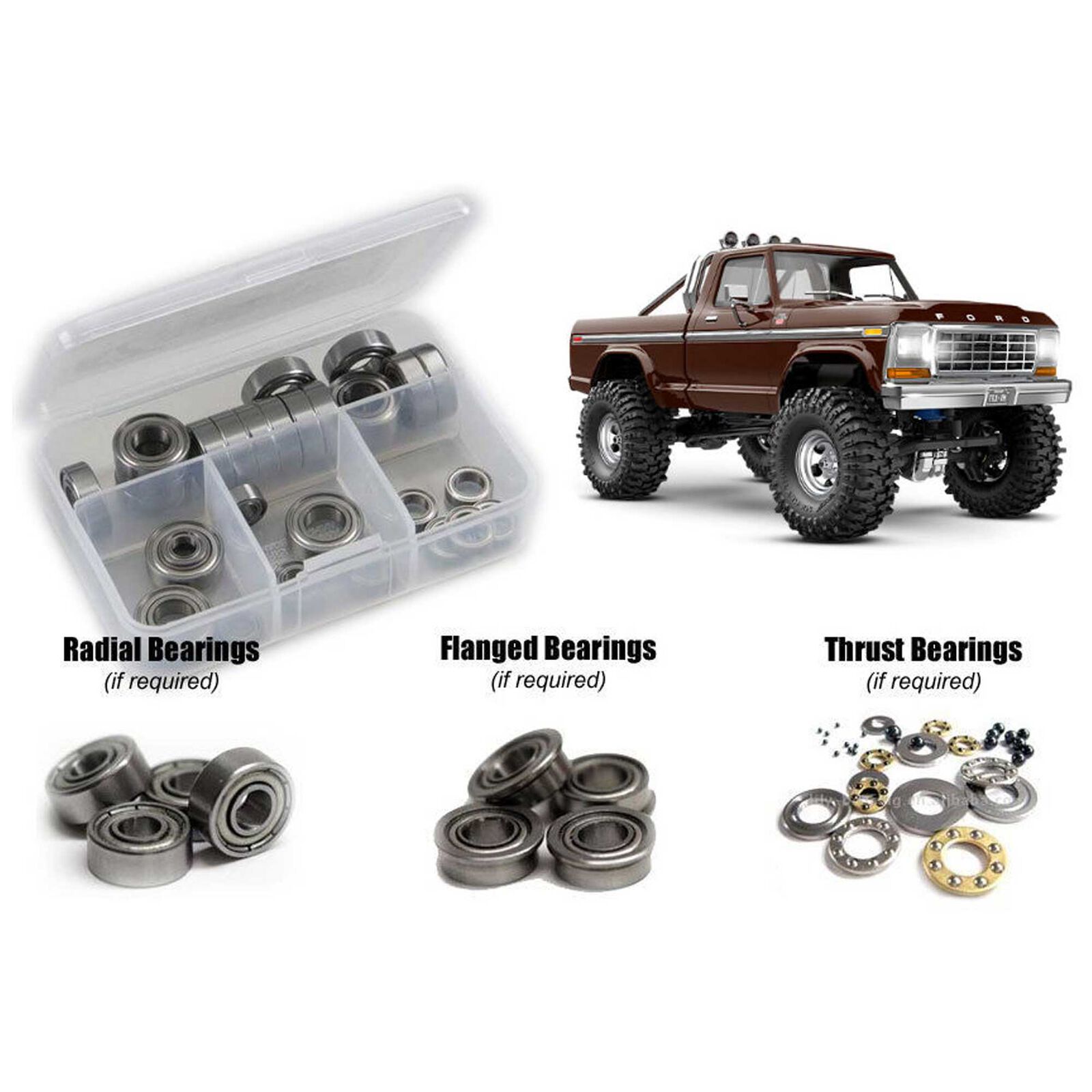 Metal Shielded Bearing Kit, 1/18 Traxxas TX4m F150 Ranger XLT