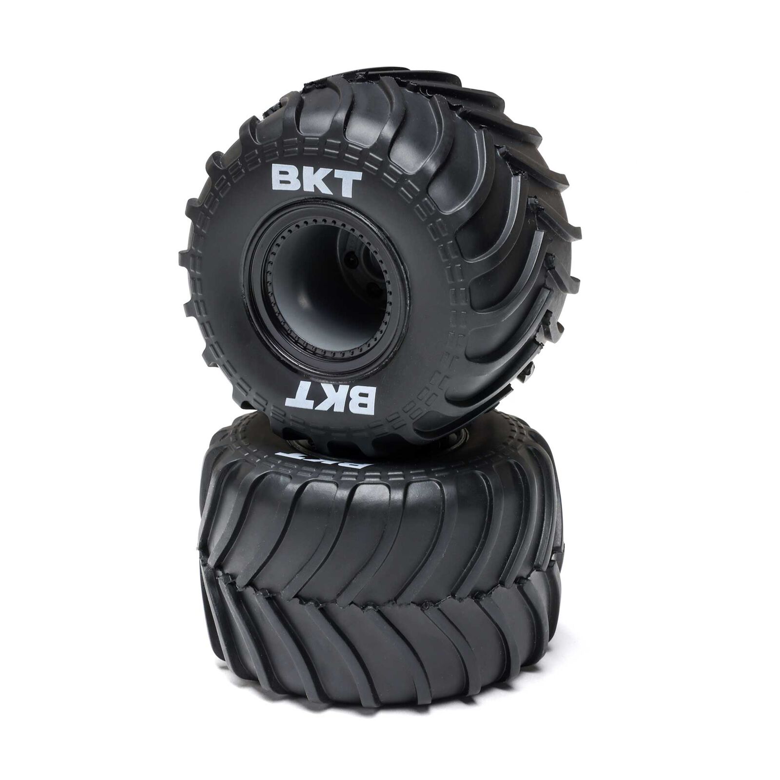 MT Tires, Black Beadlock, Premounted (2): Mini LMT