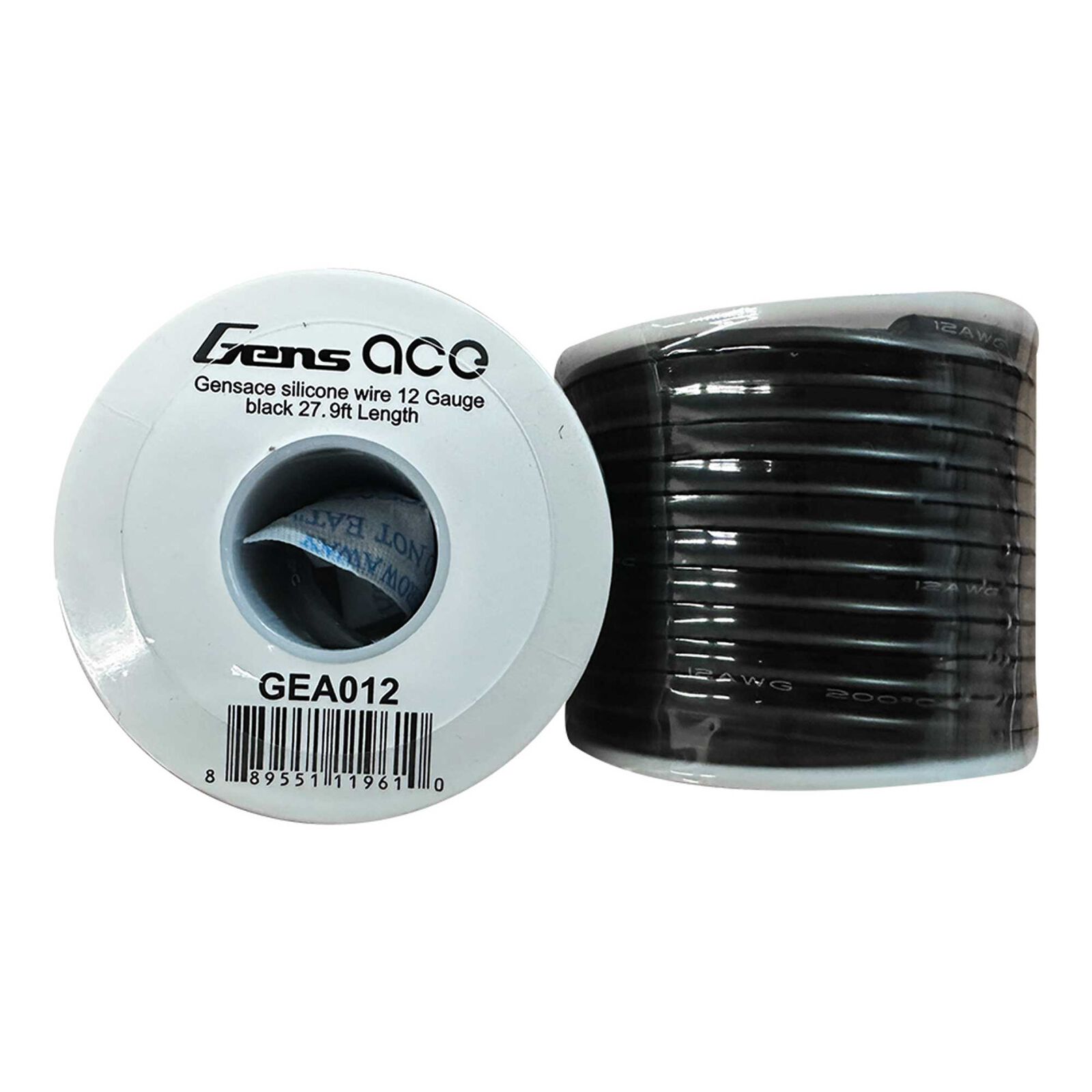 Silicone Wire, 12 Gauge, 27.9 ft Length, Black