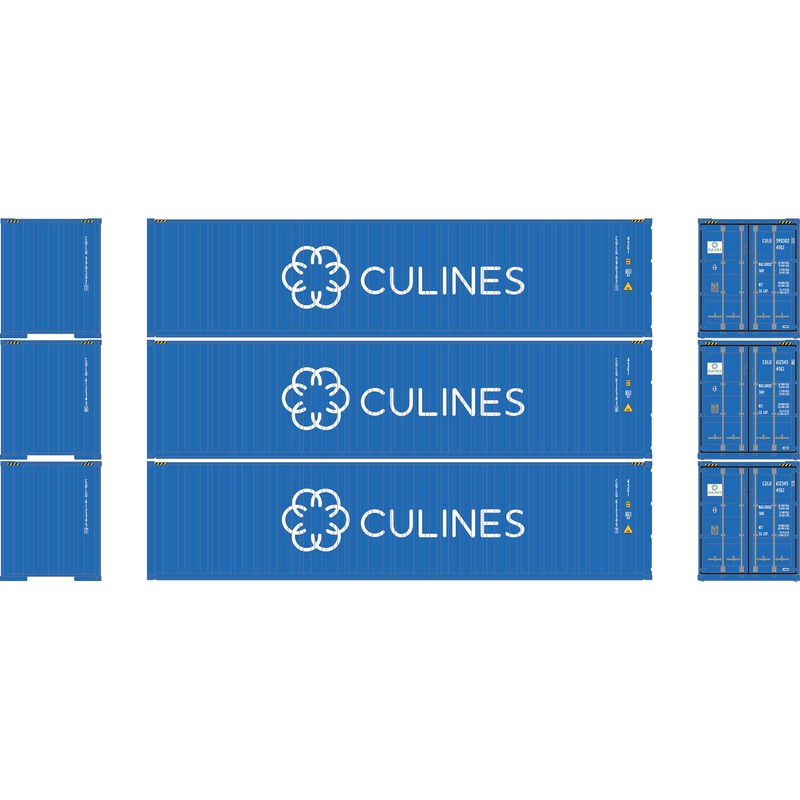 HO ATH 40' Corrugated High-Cube Containers, CULU #590302-1/612343-6/612345-7 (3)