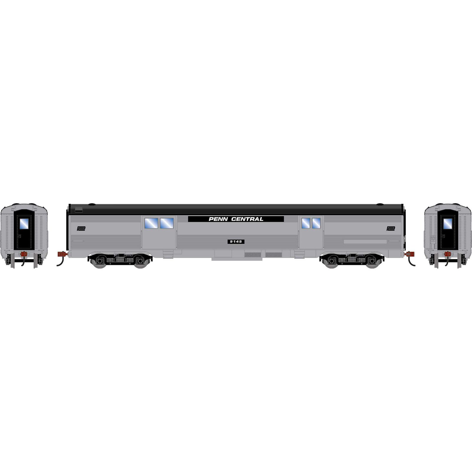 HO RND Streamline Baggage Car, PC #9145