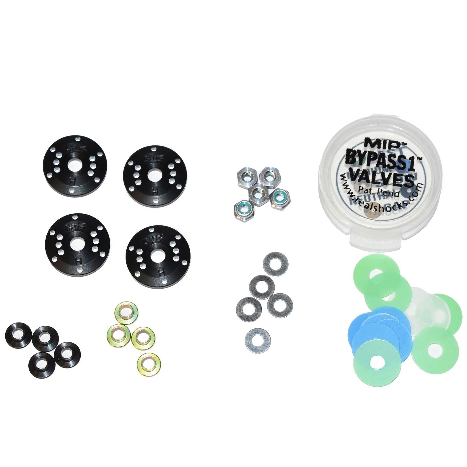 Bypass1&trade; Tapered Hi-Flow Piston Kit, 6-Hole x 1.3mm, 1/8th Scale