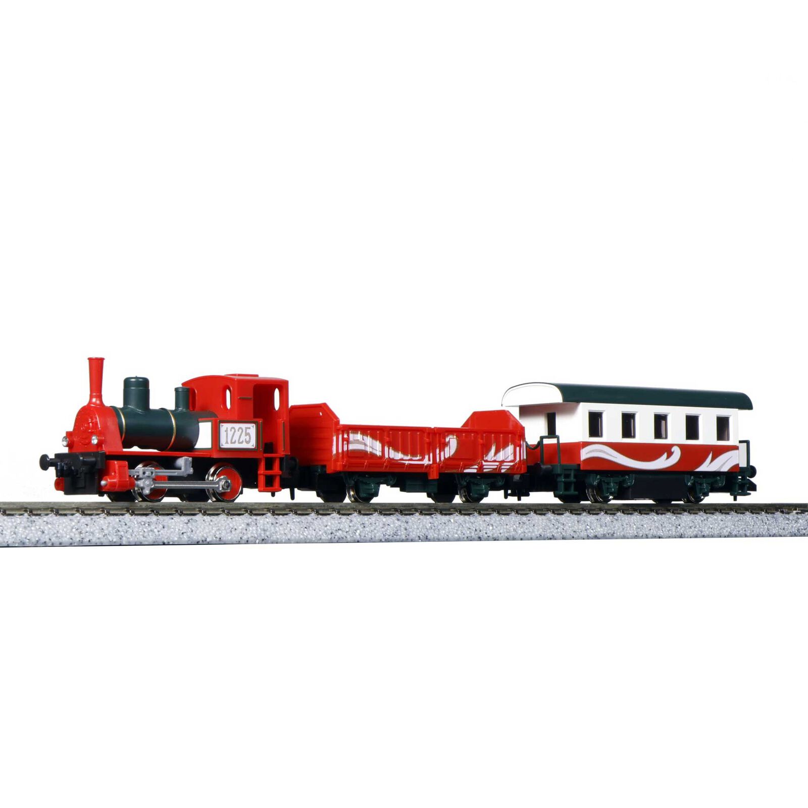 N Pocket Line Steam Locomotive & Wagons Train Set, Christmas Version