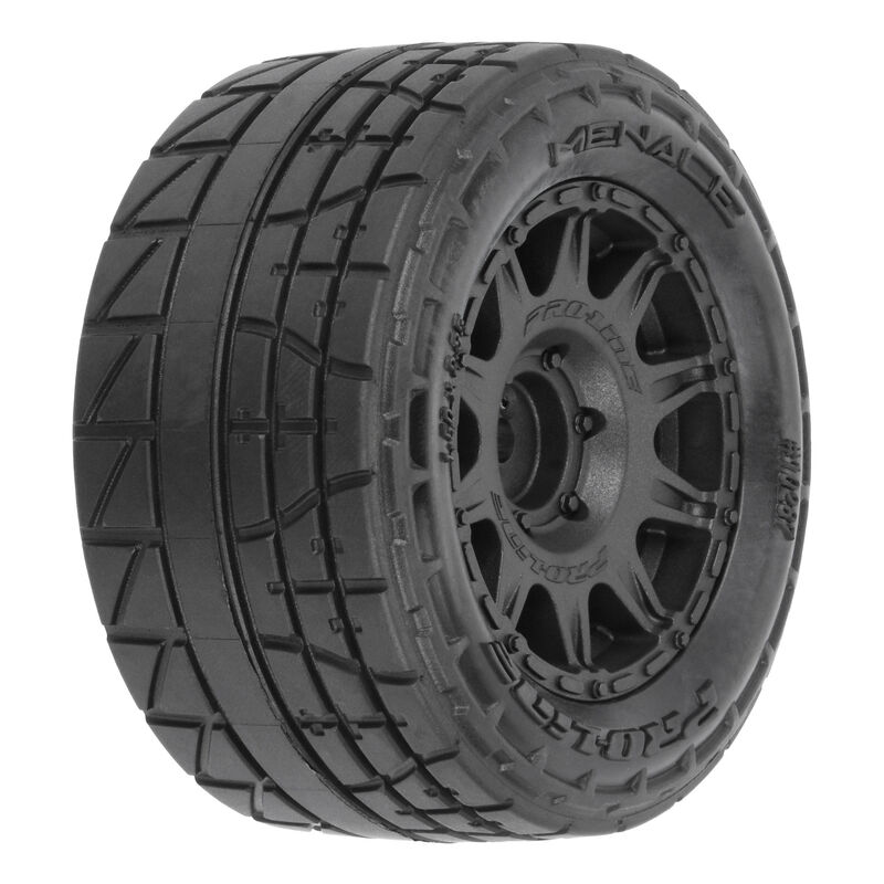 1/18 Menace F/R Street Tires MTD 12mm Black Raid (4): Granite GROM
